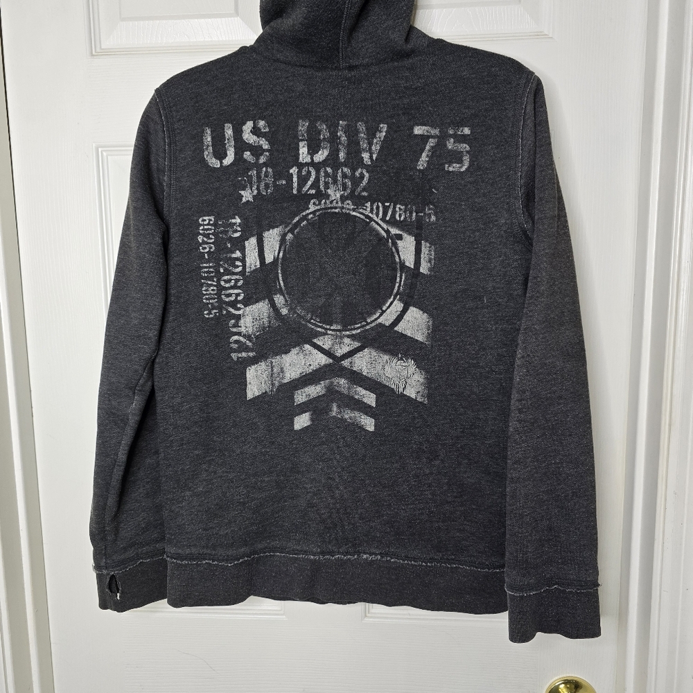 Helix Kids Gray Full Zip Hoodie US DIV 75 Graphic Front & Back XL (14) - Picture 8 of 14